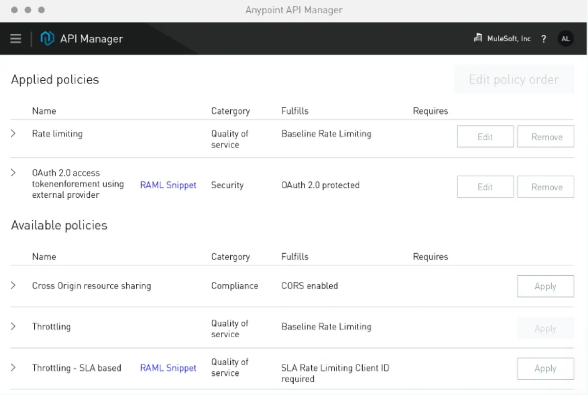 mulesoft dashboard